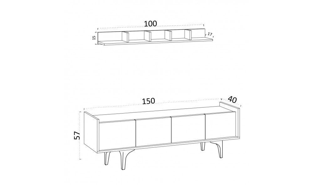 Unitate TV Cursa 150 x 57 x 40 cm