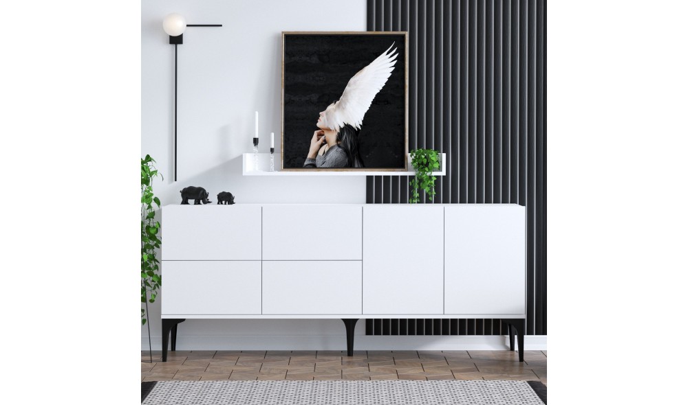 Consola, Lucky, AlbNegru, 180 x 80 x 40 cm