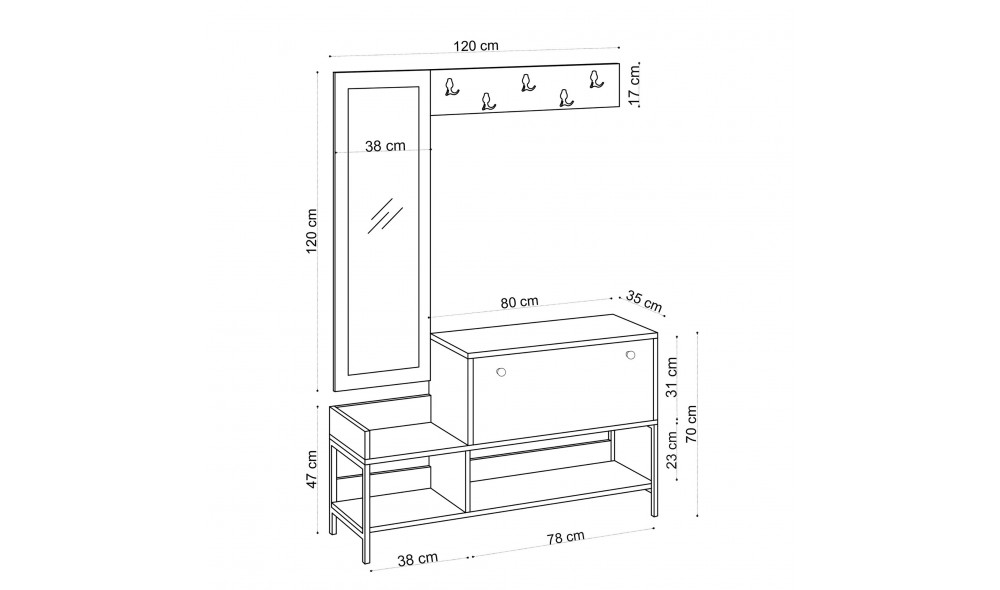 Pantofar, Lopp, AlbNegru, 120 x 70 x 35 cm