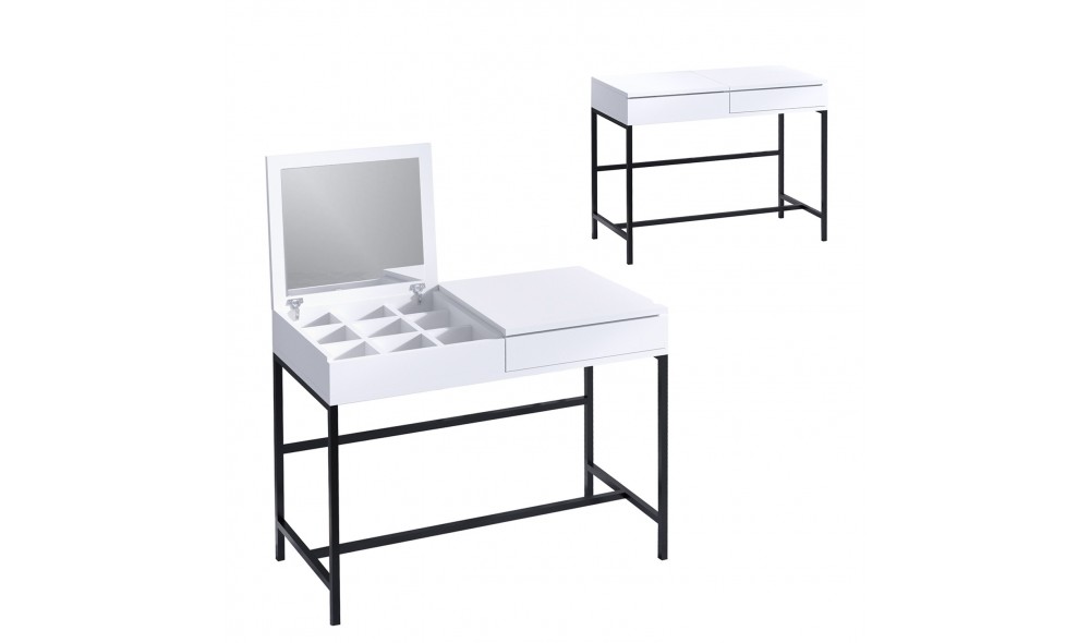 Masa de machiaj, Amour, AlbNegru, 100 x 74 x 50 cm