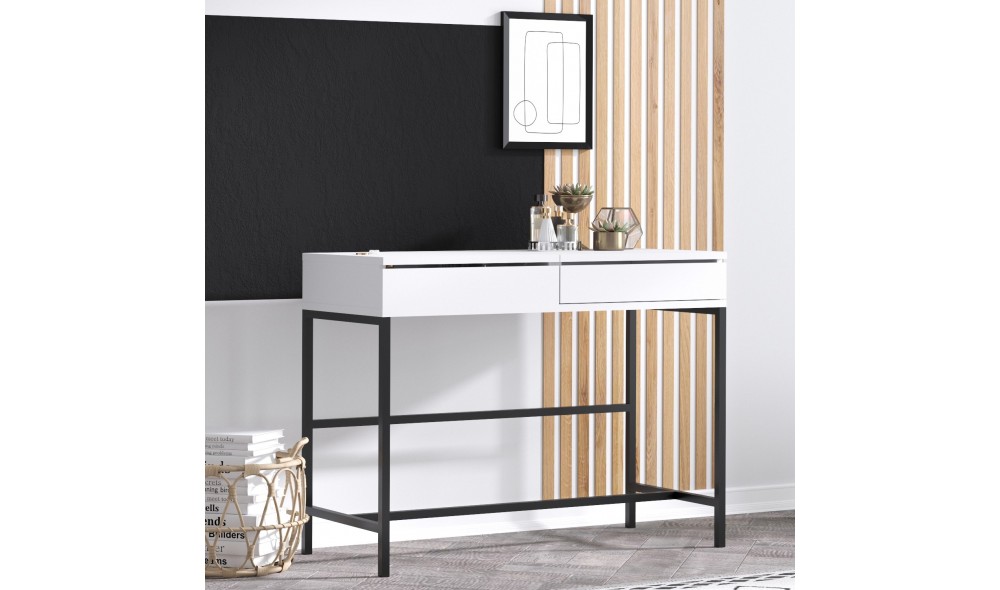 Masa de machiaj, Amour, AlbNegru, 100 x 74 x 50 cm