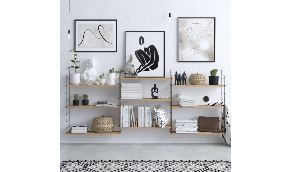 Raft pentru carti, Laba, Stejar, 85 x 216 x 20 cm