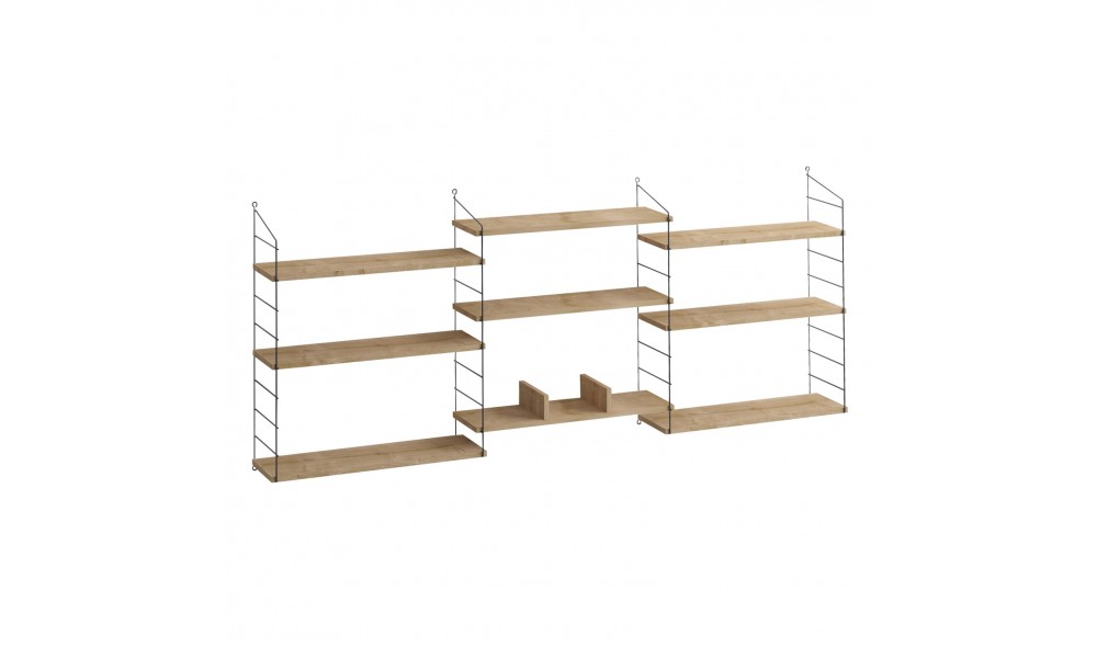 Raft pentru carti, Laba, Stejar, 85 x 216 x 20 cm