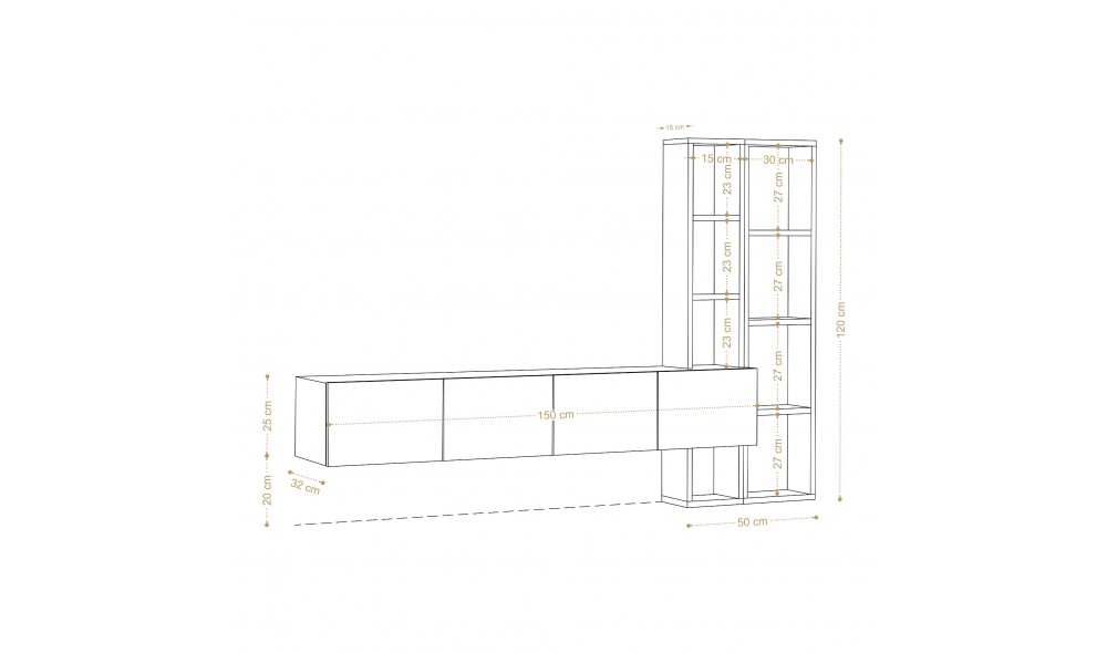 Unitate TV, Pana, AlbStejar, 182 x 25 x 32 cm