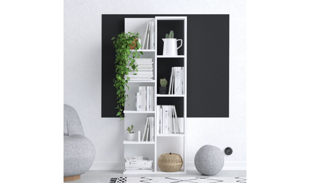 Raft pentru carti, Viva, Alb, 60 x 150 x 18 cm