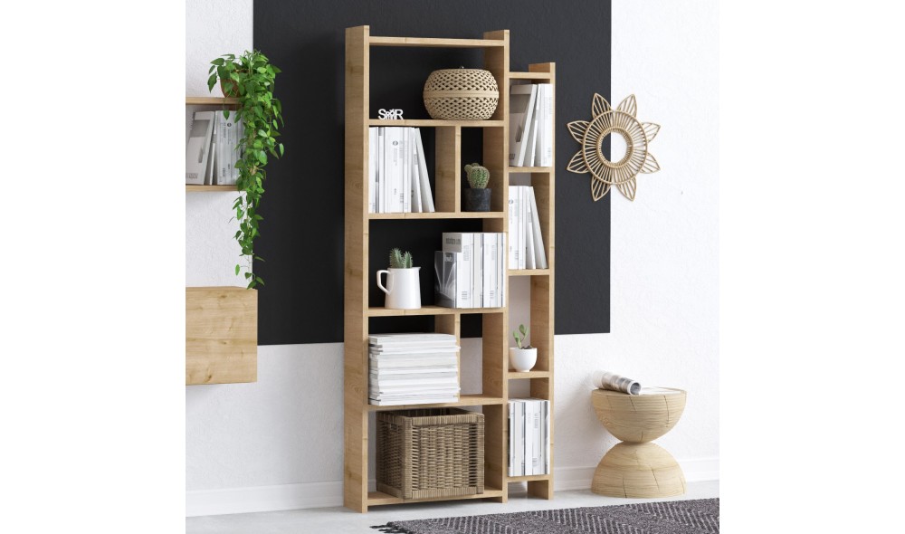 Raft pentru carti, Momo, Stejar, 65 x 150 x 15 cm