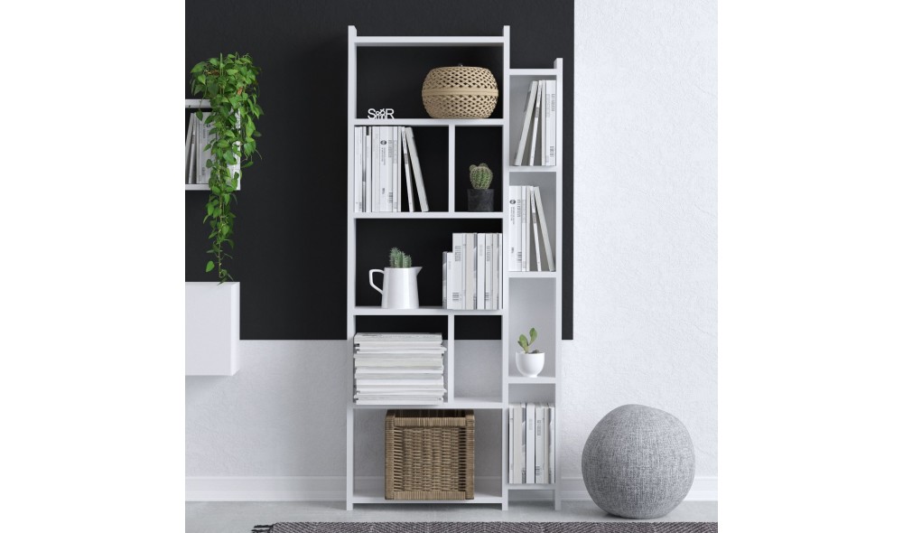 Raft pentru carti, Nina, Alb, 65 x 150 x 15 cm