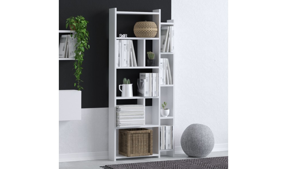 Raft pentru carti, Nina, Alb, 65 x 150 x 15 cm