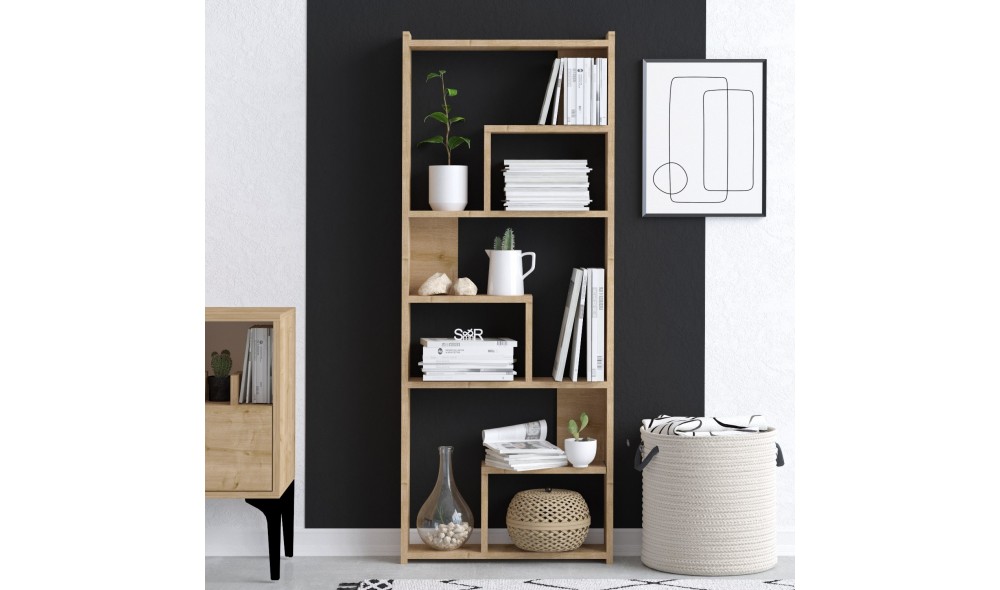 Raft pentru carti, Megg, Stejar, 60 x 150 x 15 cm