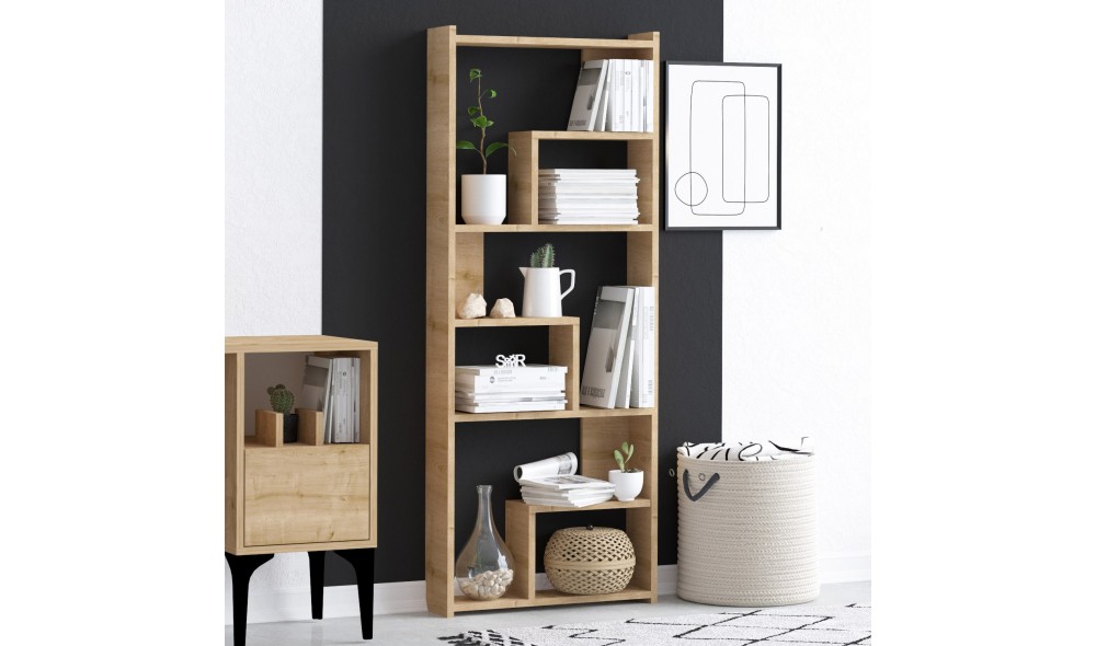 Raft pentru carti, Megg, Stejar, 60 x 150 x 15 cm