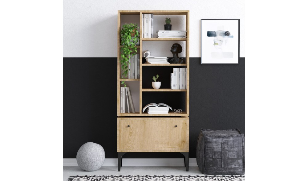 Raft pentru carti, Fix, StejarNegru, 65 x 160 x 30 cm