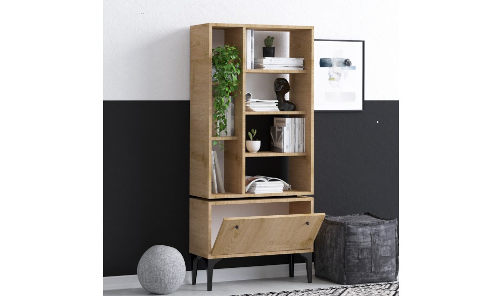 Raft pentru carti, Fix, StejarNegru, 65 x 160 x 30 cm