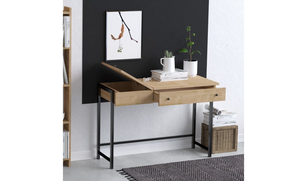 Birou de studiu, Ren - Dec0085, StejarNegru, 100 x 74 x 45 cm