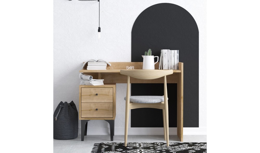 Birou de studiu, Puuk - Dec0087, Stejar, 100 x 80 x 45 cm