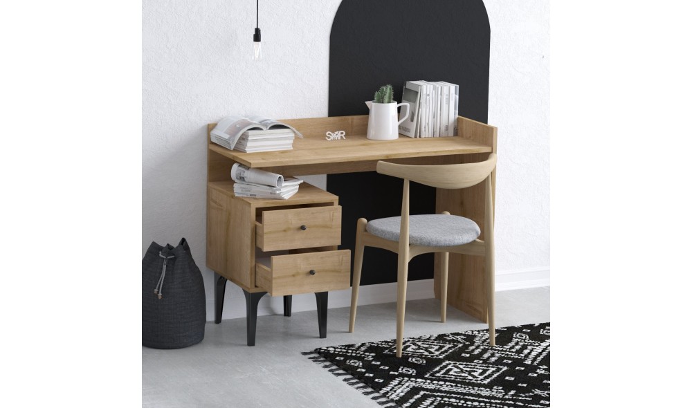 Birou de studiu, Puuk - Dec0087, Stejar, 100 x 80 x 45 cm
