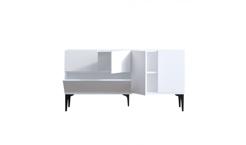 Consola, Glise, AlbNegru, 150 x 75 x 35 cm