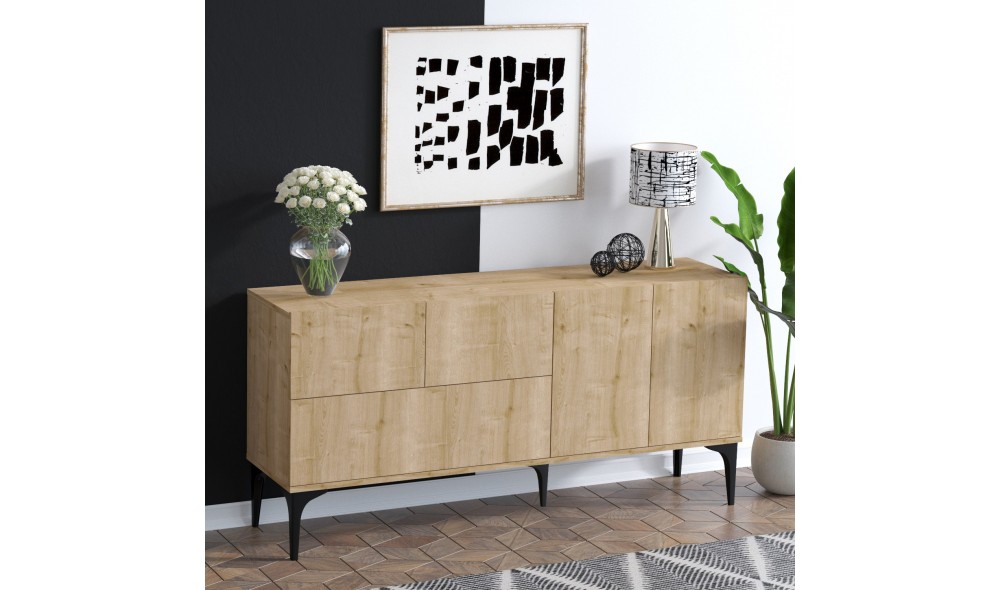 Consola, Tress, StejarNegru, 150 x 75 x 35 cm