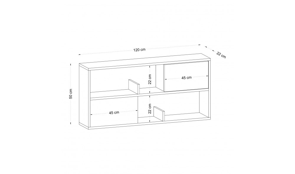 Consola, Flora - Dec0027, Stejar, 120 x 50 x 22 cm