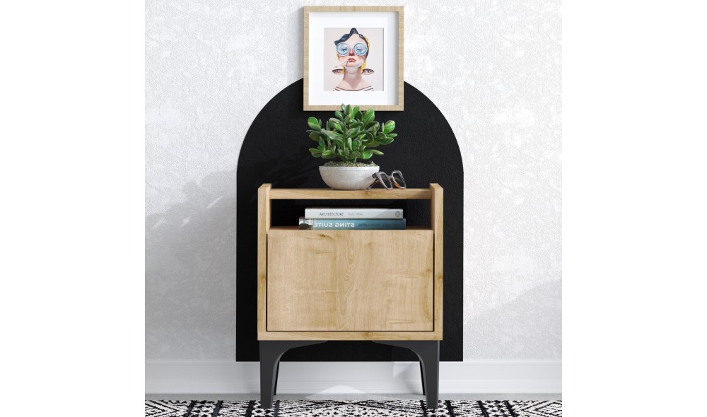 Noptiera, Zeze, Stejar safir, 40 x 50 x 35 cm