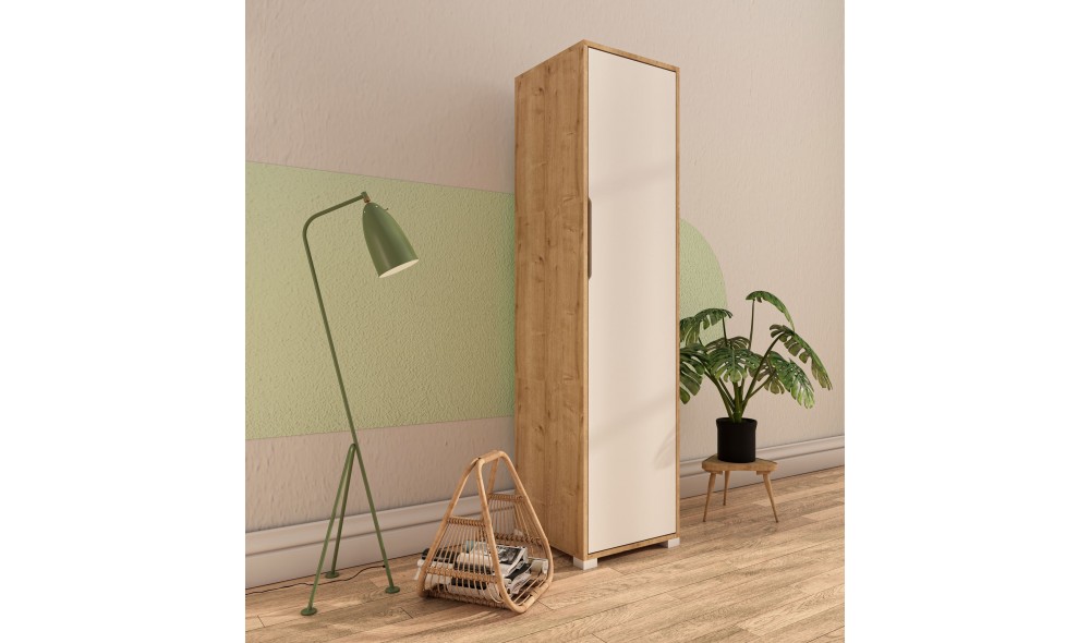 Dulap, Flora 47 - Sapphire Oak, White, 47 x 183 x 45 cm