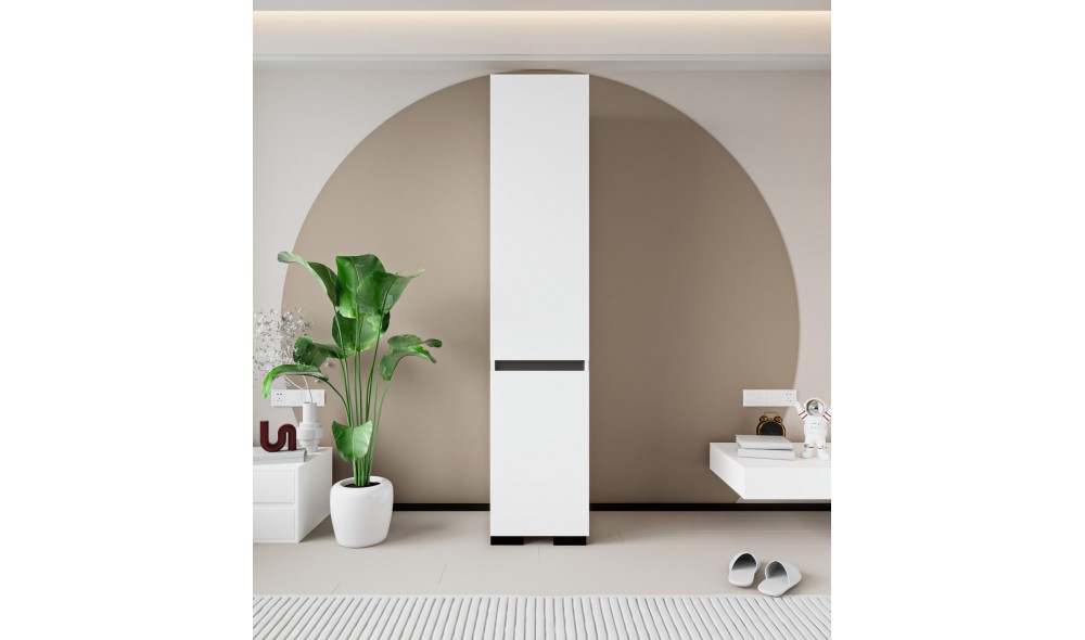 Dulap, Floransa 45 - White, Anthracite, 45 x 210 x 52 cm