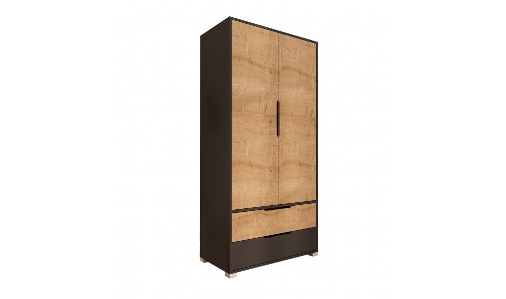 Dulap, Flora 90 - Anthracite, Sapphire Oak, 90 x 183 x 45 cm