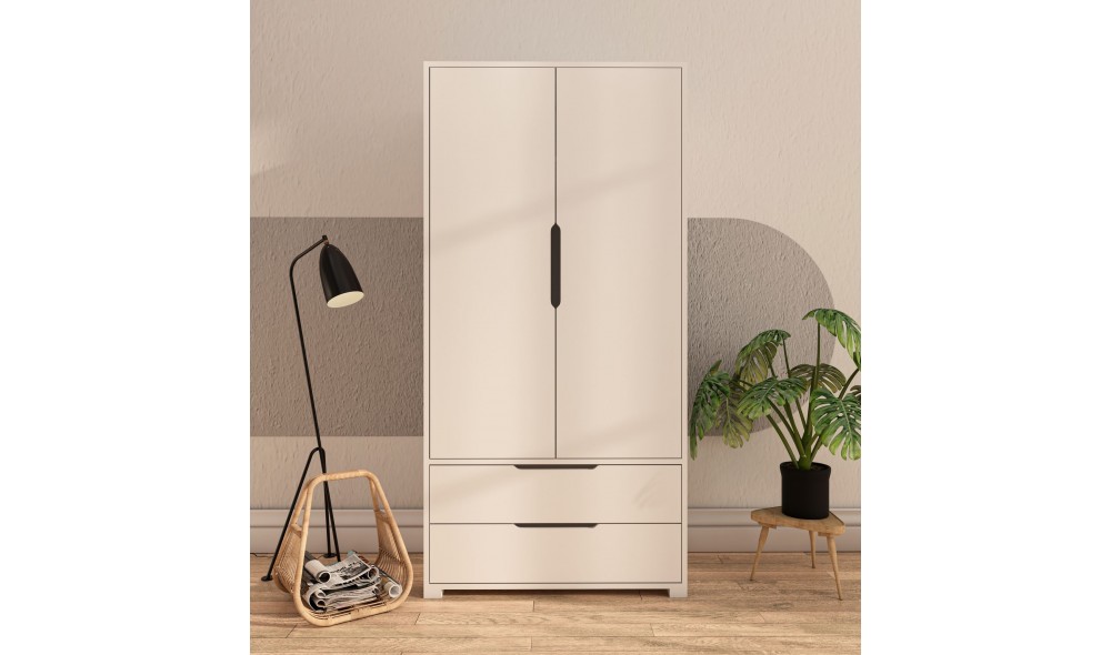 Dulap, Flora 90 - White, 90 x 183 x 45 cm