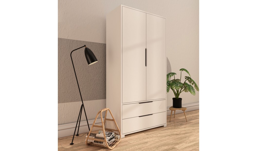 Dulap, Flora 90 - White, 90 x 183 x 45 cm