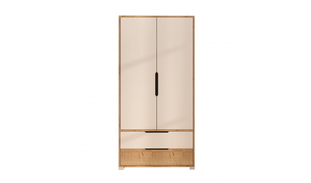 Dulap, Flora 90 - Sapphire Oak, White, 90 x 183 x 45 cm