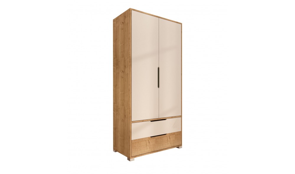 Dulap, Flora 90 - Sapphire Oak, White, 90 x 183 x 45 cm