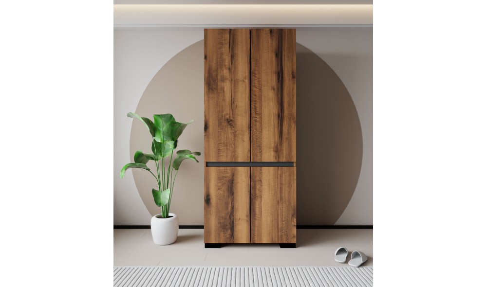 Dulap, Floransa 90 - Walnut, Anthracite, 90 x 210 x 45 cm