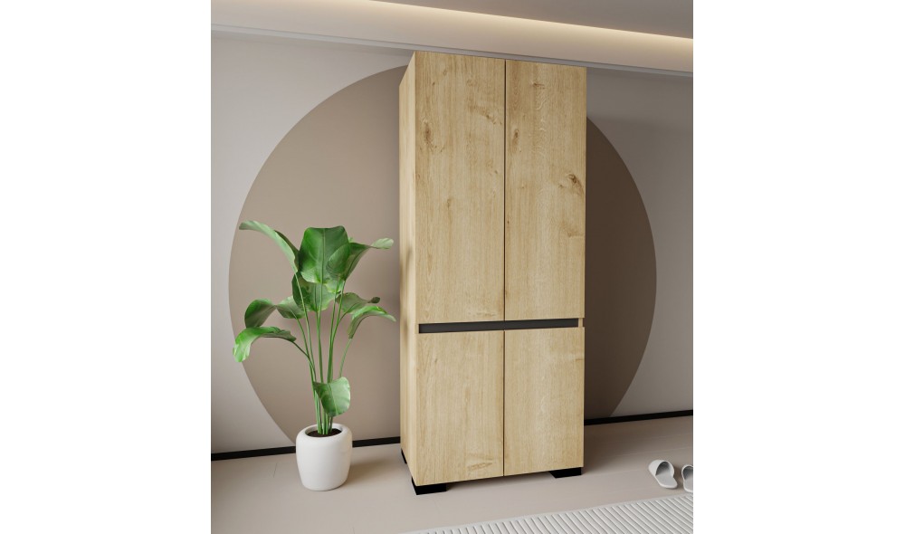 Dulap, Floransa 90 - Sapphire Oak, Anthracite v2, 90 x 210 x 52 cm