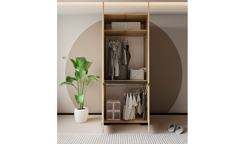 Dulap, Floransa 90 - Sapphire Oak, Anthracite v2, 90 x 210 x 52 cm