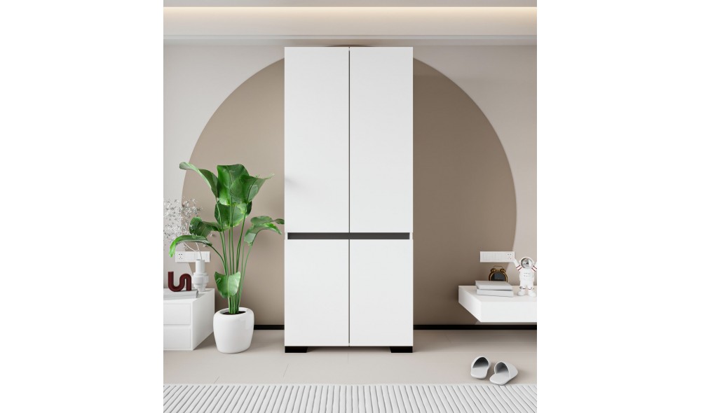 Dulap, Floransa 90 - White, Anthracite v2, 90 x 210 x 52 cm