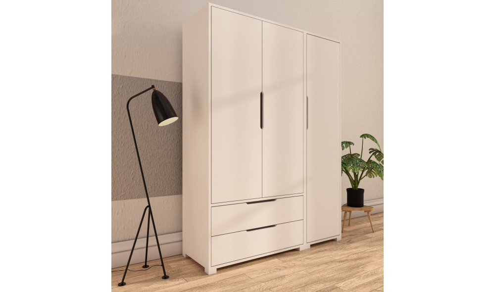 Dulap, Flora 137 - White, 137 x 183 x 45 cm