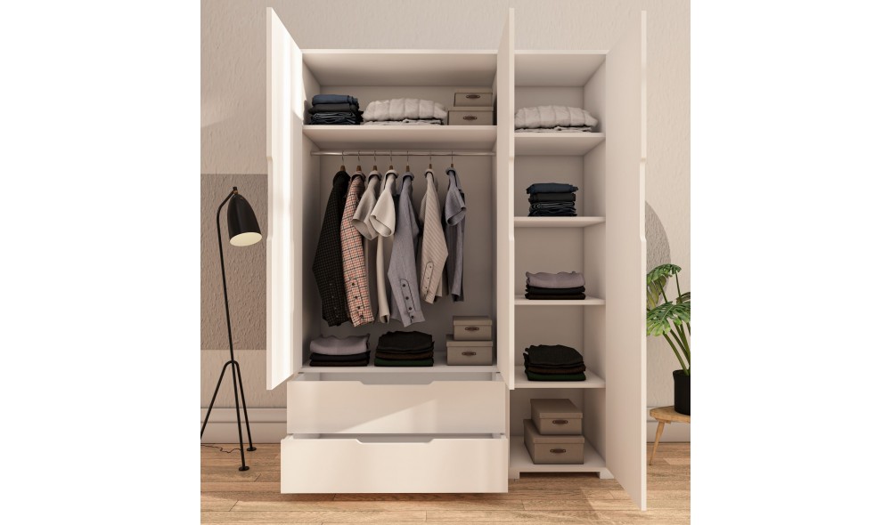 Dulap, Flora 137 - White, 137 x 183 x 45 cm