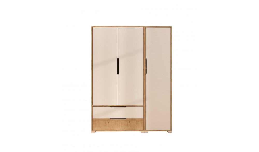Dulap, Flora 137 - Sapphire Oak, White, 137 x 183 x 45 cm