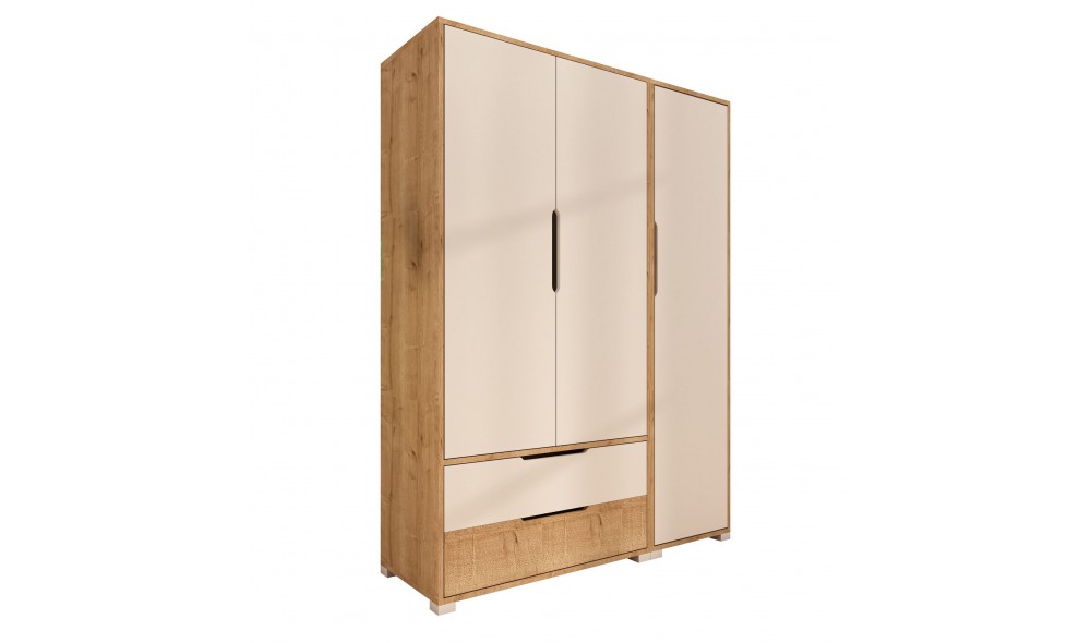 Dulap, Flora 137 - Sapphire Oak, White, 137 x 183 x 45 cm
