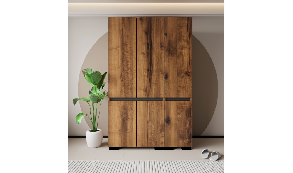 Dulap, Floransa 135 - Walnut, Anthracite v2, 135 x 210 x 52 cm