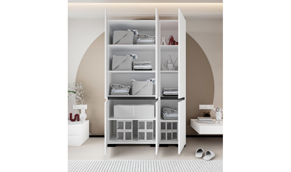 Dulap, Floransa 135 - White, Anthracite, 135 x 210 x 52 cm