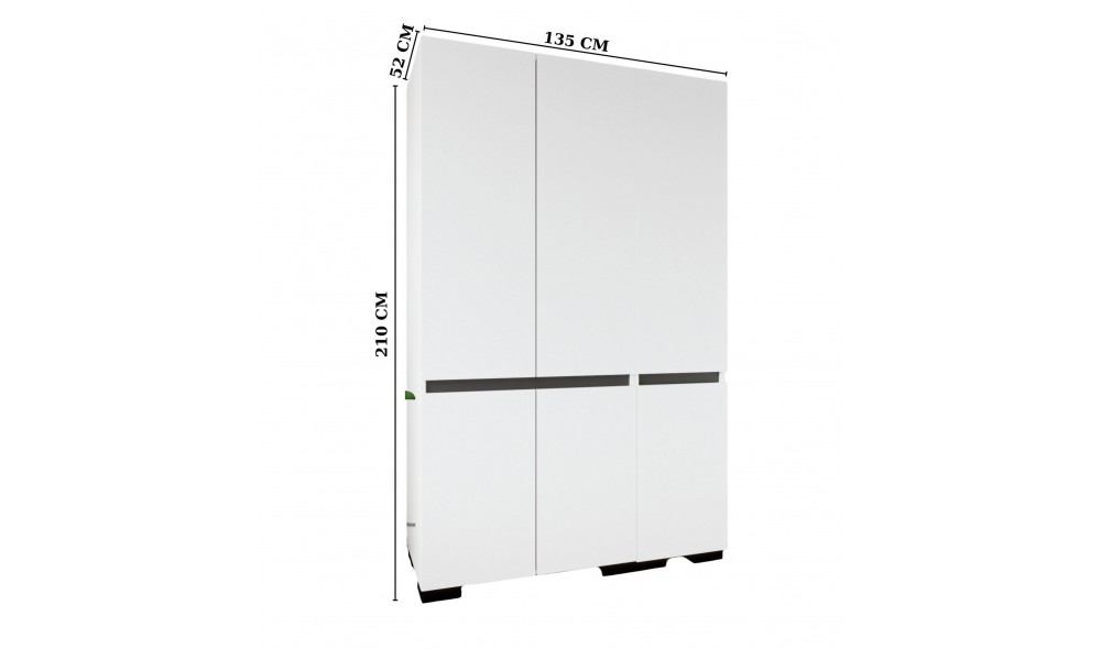 Dulap, Floransa 135 - White, Anthracite, 135 x 210 x 52 cm