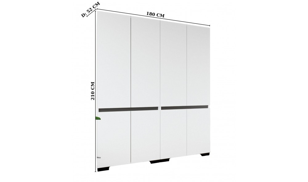 Dulap, Floransa 180 - White, Anthracite, 180 x 210 x 52 cm