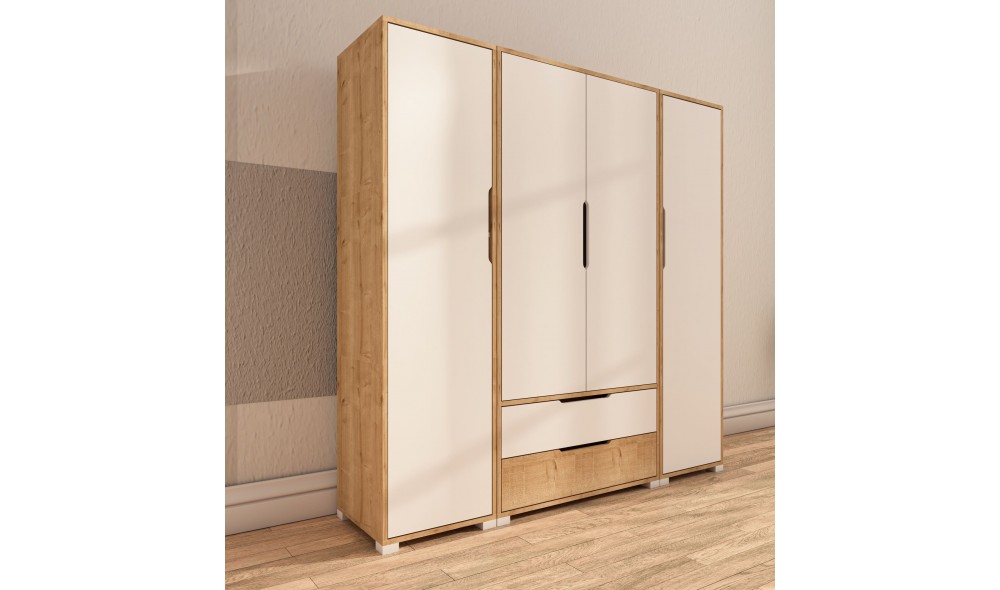 Dulap, Flora 184 - White, 184 x 183 x 45 cm