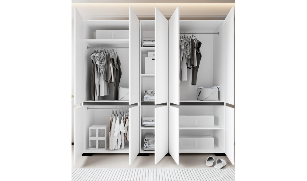 Dulap, Floransa 225 - White, Anthracite, 225 x 210 x 52 cm