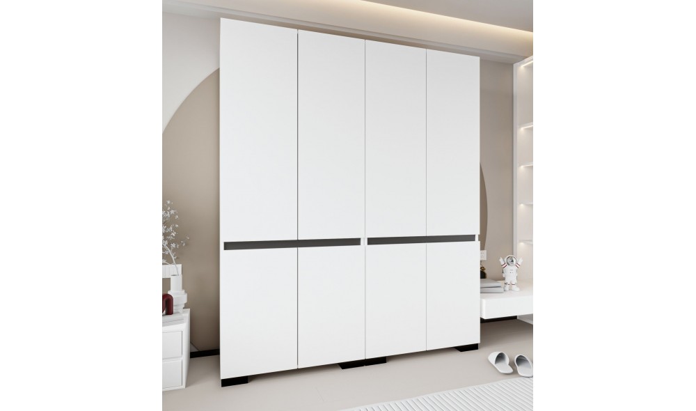 Dulap, Floransa 225 - White, Anthracite v2, 225 x 210 x 52 cm