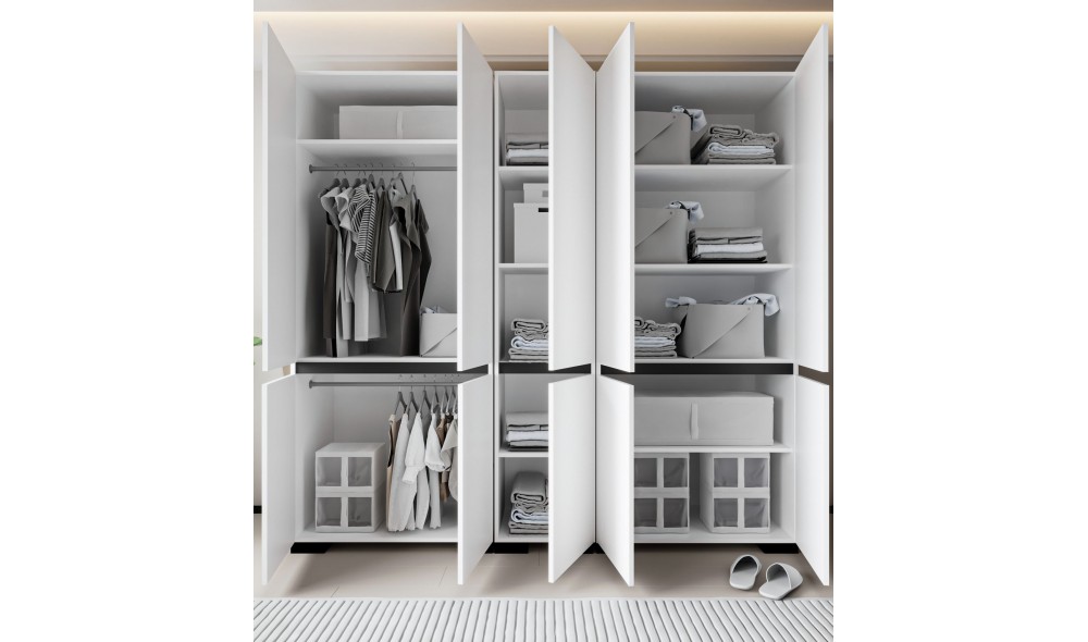 Dulap, Floransa 225 - White, Anthracite v2, 225 x 210 x 52 cm