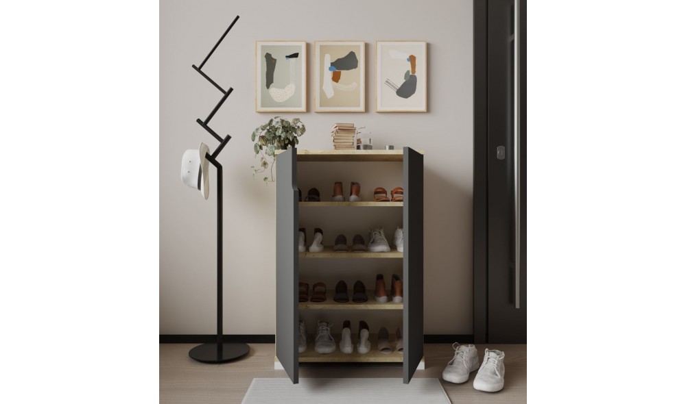 Pantofar, Venedik - Sapphire Oak, Anthracite, 60 x 97 x 34 cm