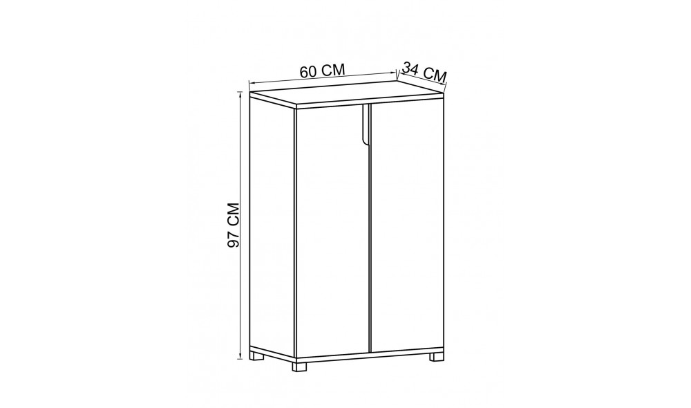 Pantofar, Venedik - Sapphire Oak, White, 60 x 97 x 34 cm