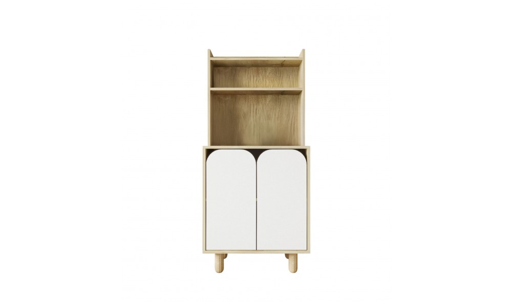 Dulap multifunctional, Parma 2 - Sapphire Oak, White, 70 x 155 x 40 cm