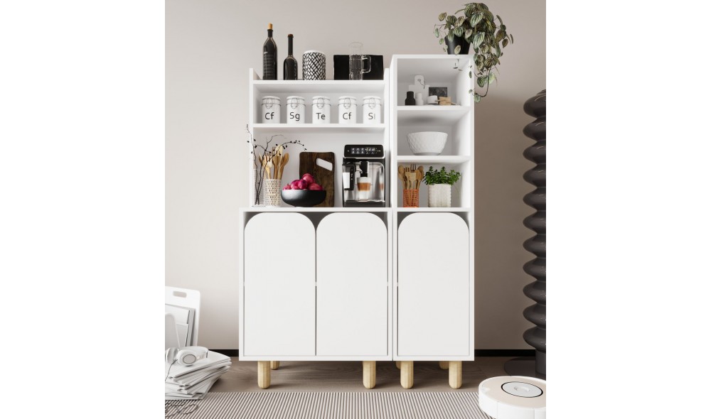 Dulap multifunctional, Parma 3 - White, 105 x 155 x 40 cm
